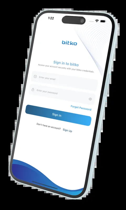 bitko Sign In app screen